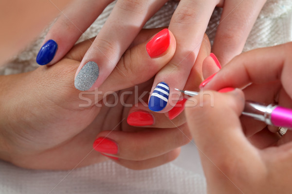 Fingernägel Finger Nagel Behandlung Malerei Stock foto © simazoran