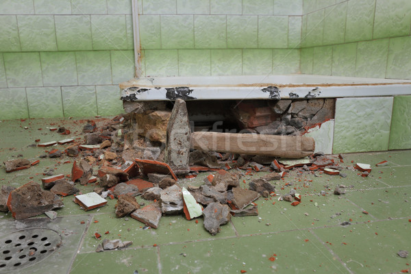 Home renovation, bathroom demolish Stock photo © simazoran