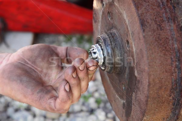 Voiture écrou lock tambour technologie métal [[stock_photo]] © simazoran