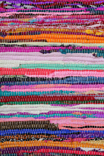 Recycling, handmade colorful ethnic retro rug Stock photo © simazoran