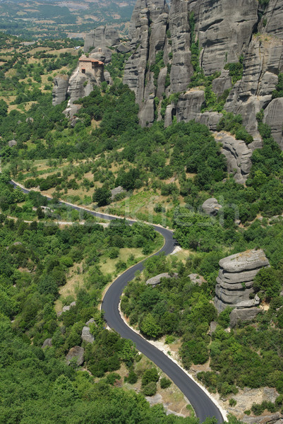 Montana carretera monasterio Grecia naturaleza Foto stock © simazoran