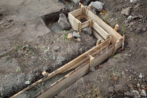 Fal alap építkezés beton zsaluzás fából készült Stock fotó © simazoran