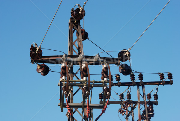 электроэнергии подробность электрические Blue Sky синий власти Сток-фото © simazoran