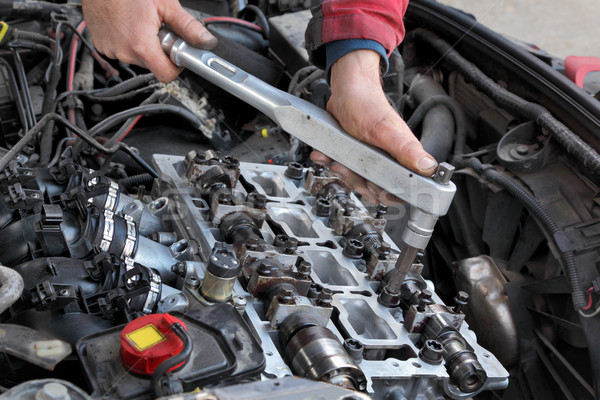 Automotive, cylinder head servicing Stock photo © simazoran