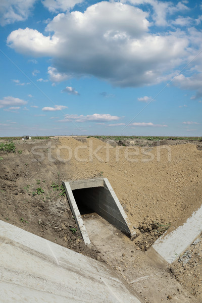 Agriculture, irrigation channel construction site in field Stock photo © simazoran