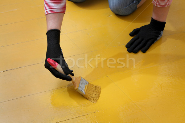 Home renovation, floor painting Stock photo © simazoran