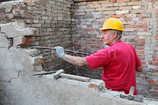 Construction site, old building demolishing Stock photo © simazoran