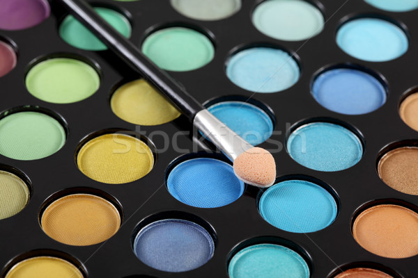 Wimpern Make-up Pinsel farbenreich Auge Schatten Palette Stock foto © simazoran