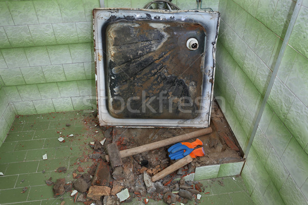 Home renovation, bathroom demolish Stock photo © simazoran