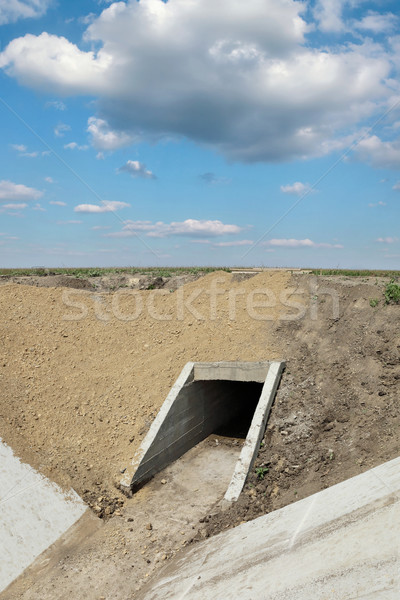 Agriculture, irrigation channel construction site in field Stock photo © simazoran