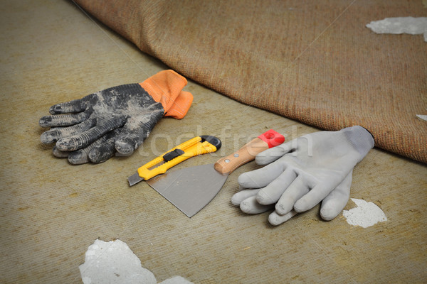 Home renovation, carpet remove tools Stock photo © simazoran