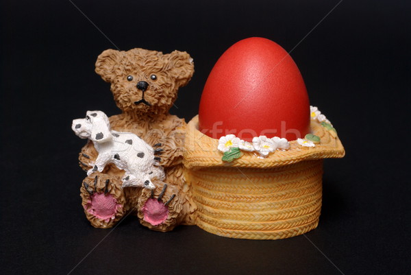 Húsvét piros húsvéti tojás tojás búza szín Stock fotó © simazoran