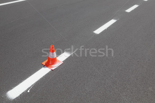Foto stock: Estrada · fresco · pintado · linha · asfalto · tráfego
