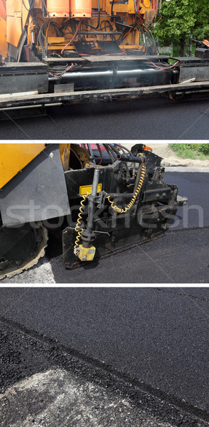 Budowa dróg asfalt maszyny budowa budynku pracy Zdjęcia stock © simazoran