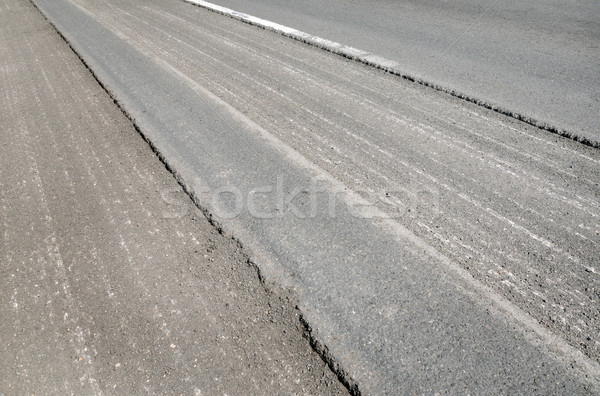 [[stock_photo]]: Asphalte · endommagé · route · préparé · reconstitution