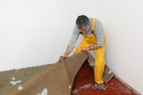Home renovation, carpet remove Stock photo © simazoran