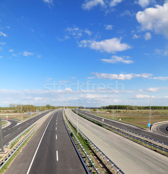 Yollar yeni eski karayolu mavi gökyüzü perspektif Stok fotoğraf © simazoran