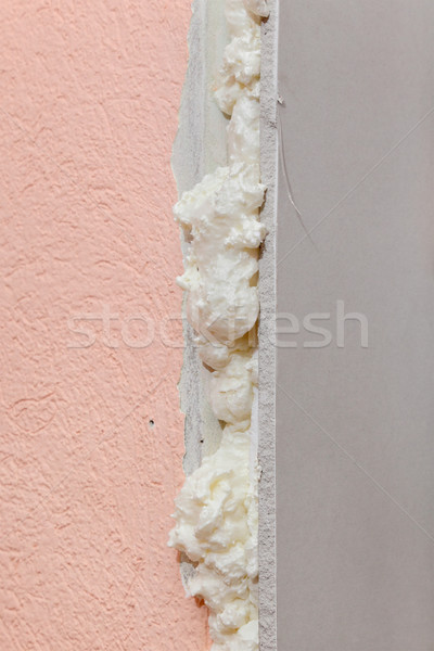 Duvar yalıtım detay alçıtaşı tahta Stok fotoğraf © simazoran