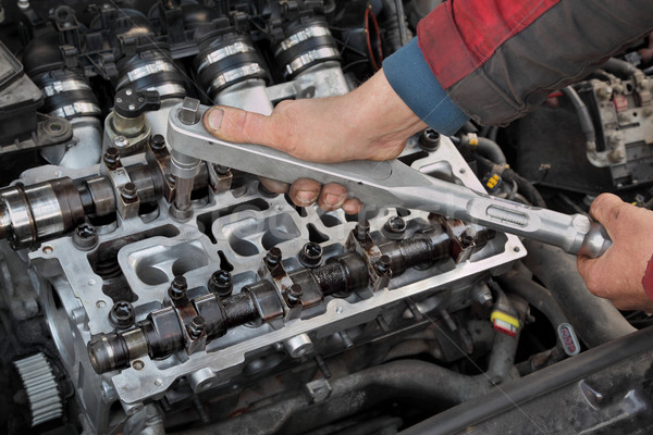 Automotive, cylinder head servicing Stock photo © simazoran