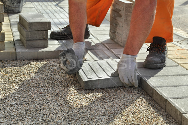 Construction site, brick paver Stock photo © simazoran