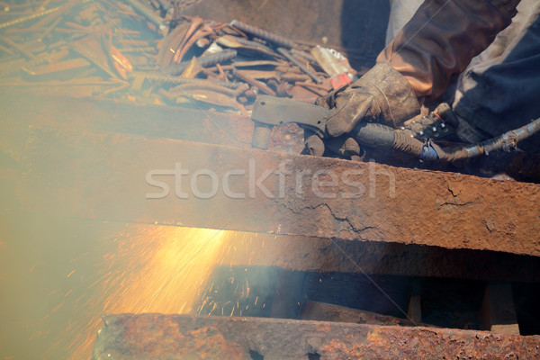 Plasma Schneiden Metall Recycling Ausrüstung Bau Stock foto © simazoran