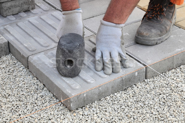 Construction site, brick paver Stock photo © simazoran