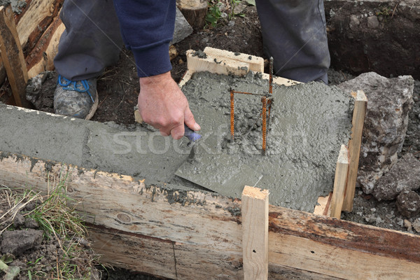 Beton temel işçi Stok fotoğraf © simazoran