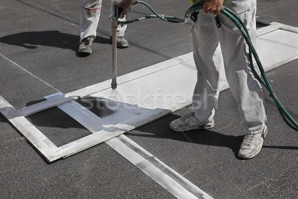 Crosswalk repairing and painting Stock photo © simazoran