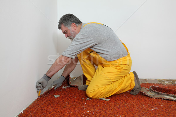 Home renovation, carpet remove Stock photo © simazoran