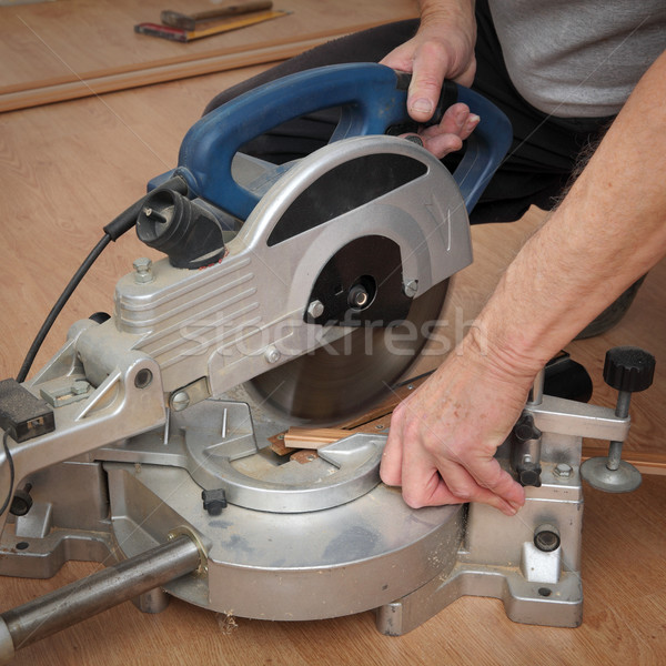 Stockfoto: Kamer · werknemer · gesneden · houten · vloer