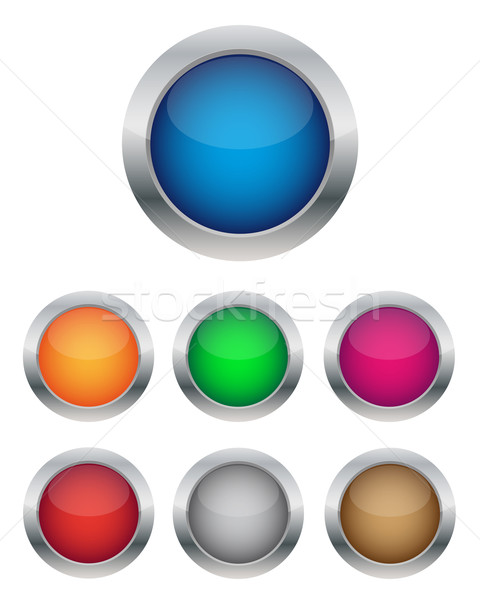 [[stock_photo]]: Boutons · ensemble · web · vert · bleu