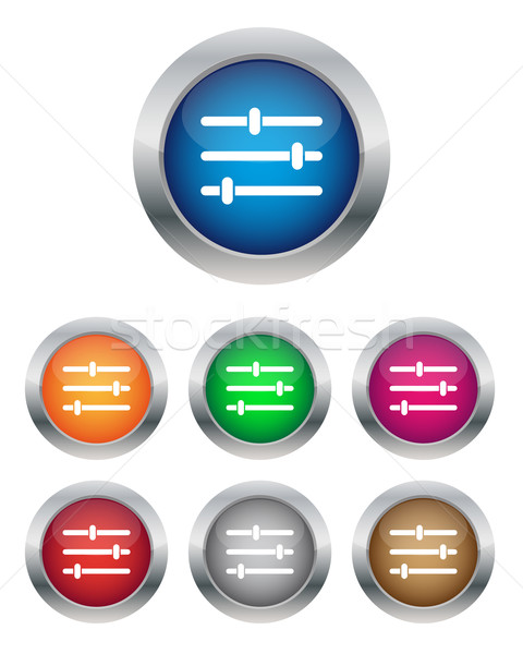 Beállítások gombok különböző színek terv technológia Stock fotó © simo988