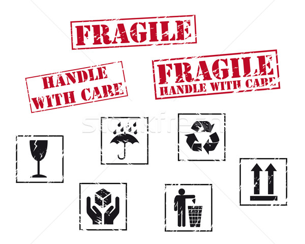 Fragile rubber stamps Stock photo © simo988