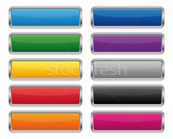 Metallic rechteckige Tasten unterschiedlich Farben Business Stock foto © simo988