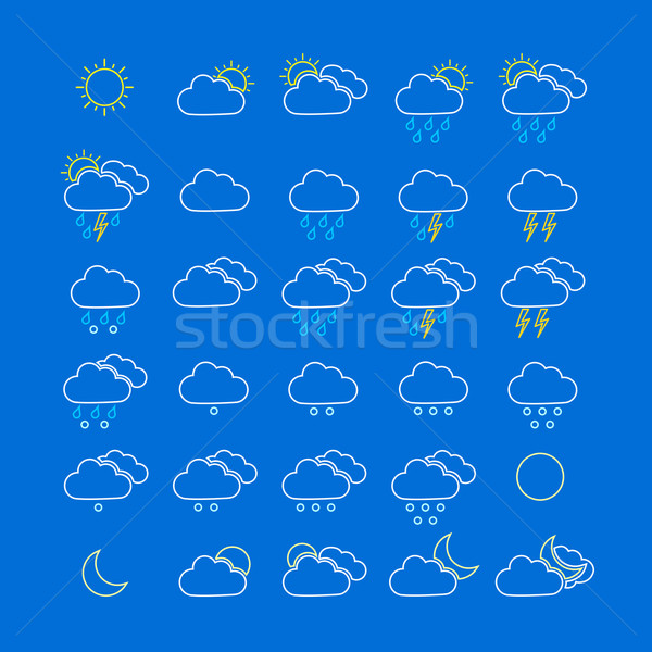 Colorful weather icons Stock photo © simo988