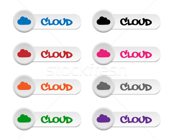 雲 按鈕 顏色 業務 設計 商業照片 © simo988