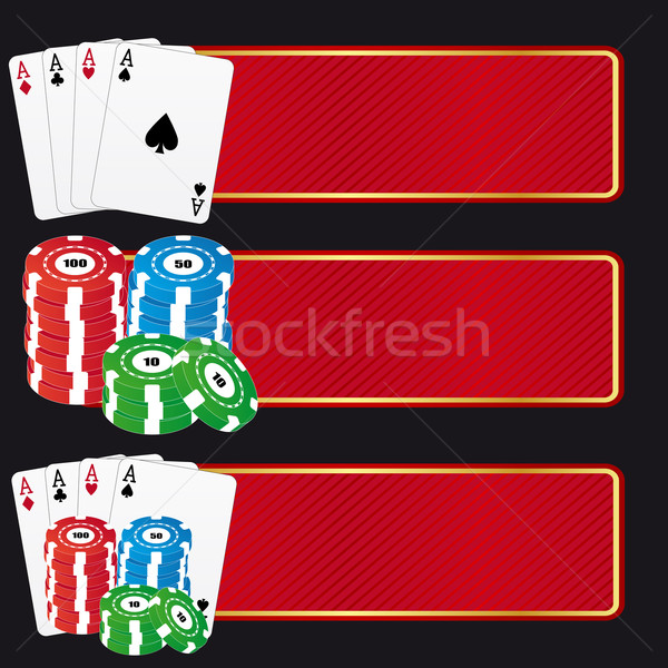 Casino banners ingesteld teken groene pak Stockfoto © simo988