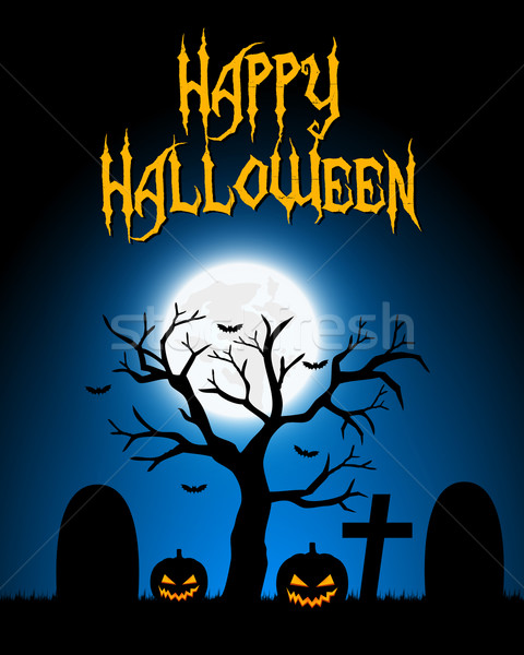 Foto stock: Halloween · tarjeta · oscuro · paisaje · cielo · feliz