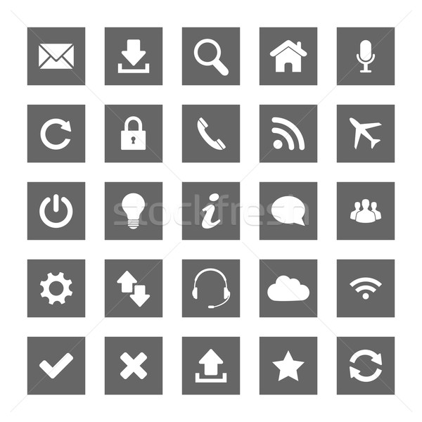 серый веб-иконы набор дизайна бизнеса компьютер Сток-фото © simo988