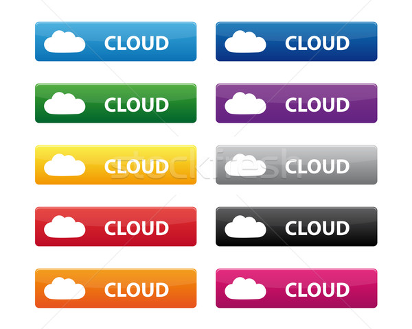 Foto stock: Nube · botones · colección · colores · ordenador
