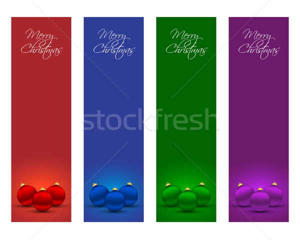 Сток-фото: Рождества · Баннеры · вертикальный · различный · цветами · счастливым