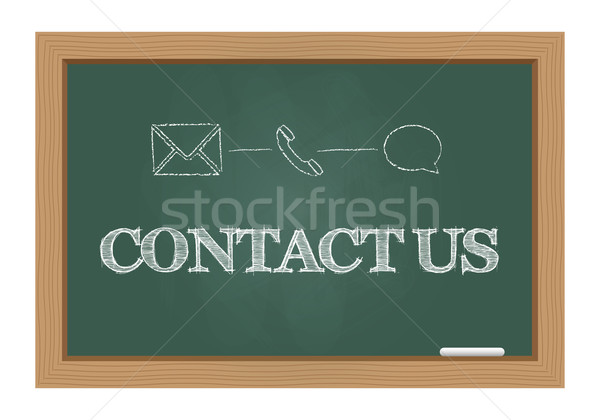 Contact us message on chalkboard Stock photo © simo988