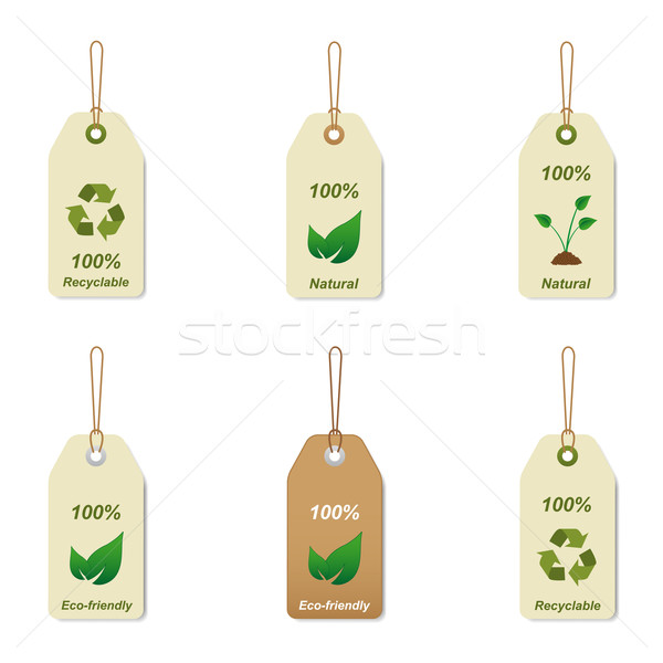 Foto stock: Reciclable · naturales · etiquetas · establecer · naturaleza · diseno