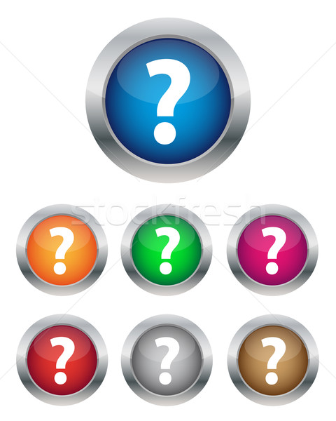 Preguntas frecuentes botones colección colores ordenador Foto stock © simo988