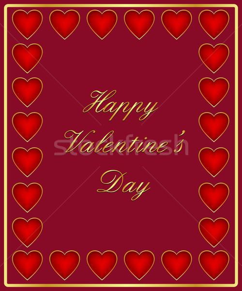 San valentino carta decorato cuori amore felice Foto d'archivio © simo988