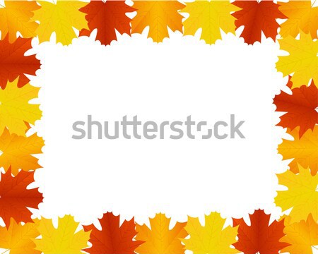 Foto stock: Hojas · de · otoño · frontera · marco · feliz · resumen · naturaleza