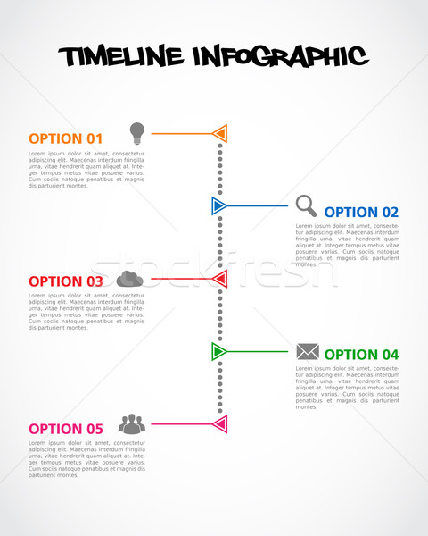 Chronologie infographie modernes modèle de conception internet travaux Photo stock © simo988