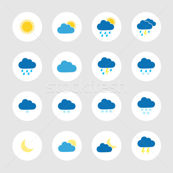 Round colorful weather icons Stock photo © simo988