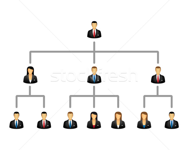 бизнеса иерархия структуры бизнесмен деловая женщина дерево Сток-фото © simo988