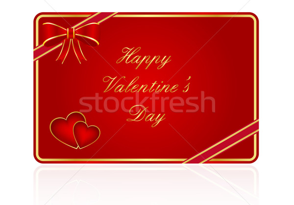 Stock fotó: Valentin · nap · ajándékkártya · szívek · íj · absztrakt · terv
